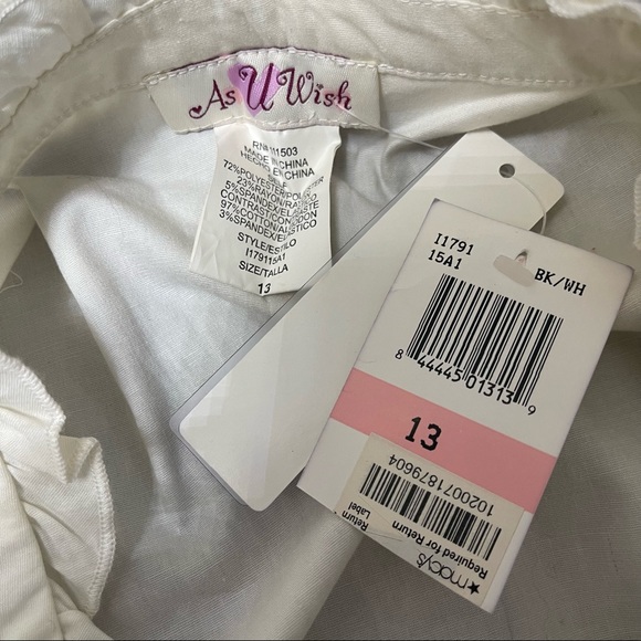 # French Style Ruffle Neck Long Sleeves Short Dress By Macys As Wish - Picture 13 of 15